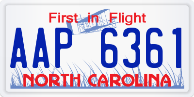 NC license plate AAP6361