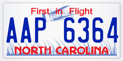 NC license plate AAP6364