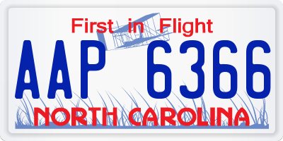 NC license plate AAP6366