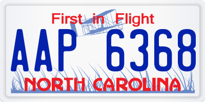 NC license plate AAP6368