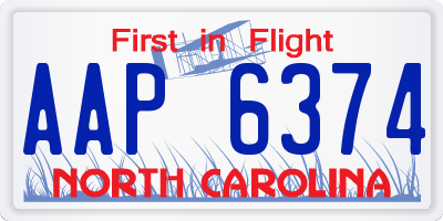 NC license plate AAP6374