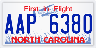 NC license plate AAP6380
