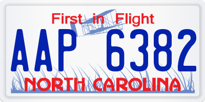 NC license plate AAP6382