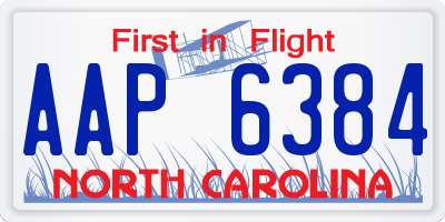 NC license plate AAP6384