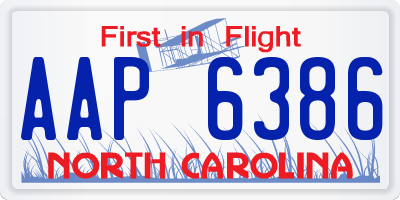 NC license plate AAP6386