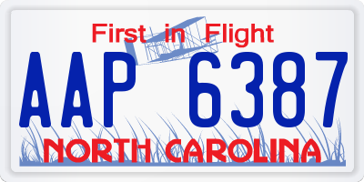 NC license plate AAP6387