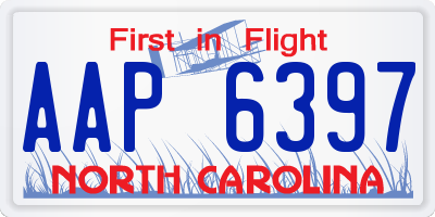 NC license plate AAP6397