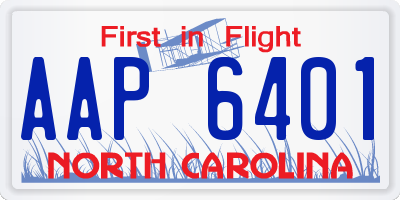 NC license plate AAP6401