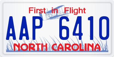 NC license plate AAP6410