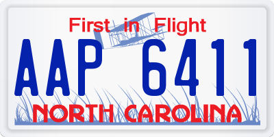NC license plate AAP6411