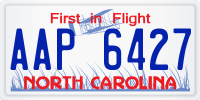 NC license plate AAP6427