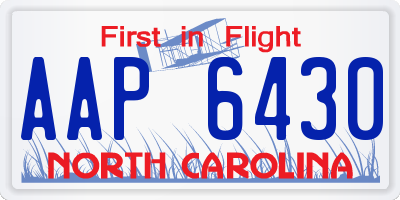 NC license plate AAP6430