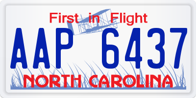 NC license plate AAP6437