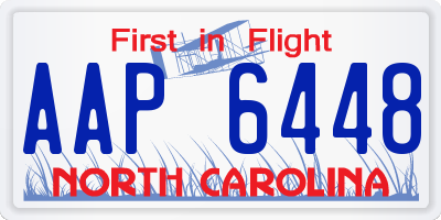 NC license plate AAP6448