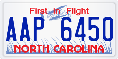 NC license plate AAP6450