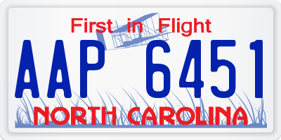 NC license plate AAP6451