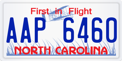 NC license plate AAP6460