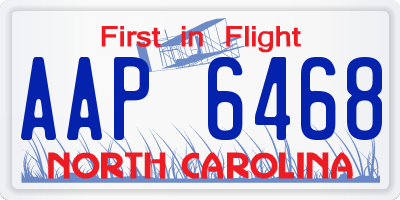 NC license plate AAP6468
