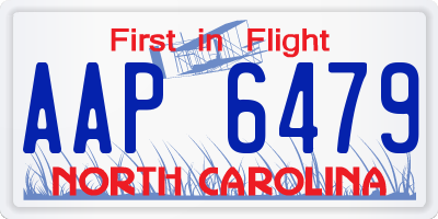 NC license plate AAP6479
