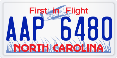 NC license plate AAP6480