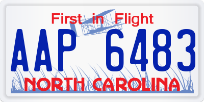 NC license plate AAP6483