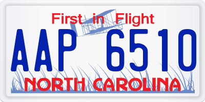 NC license plate AAP6510
