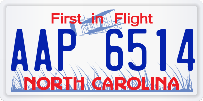 NC license plate AAP6514