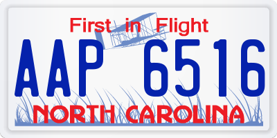 NC license plate AAP6516