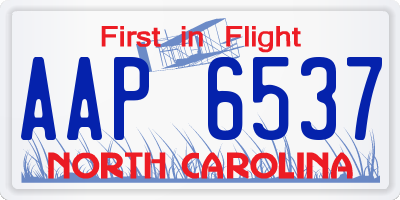 NC license plate AAP6537