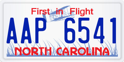 NC license plate AAP6541