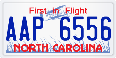 NC license plate AAP6556
