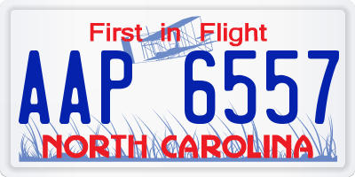 NC license plate AAP6557