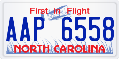 NC license plate AAP6558