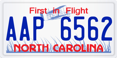 NC license plate AAP6562