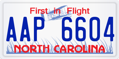 NC license plate AAP6604