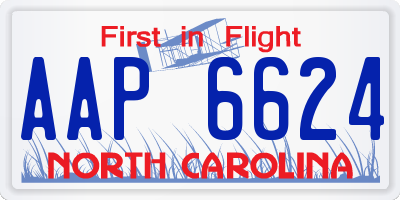 NC license plate AAP6624
