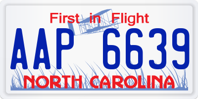 NC license plate AAP6639