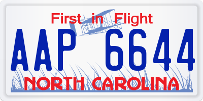 NC license plate AAP6644