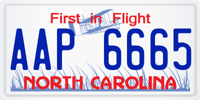 NC license plate AAP6665