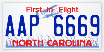 NC license plate AAP6669