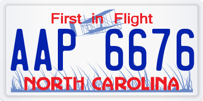 NC license plate AAP6676