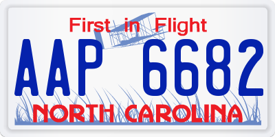 NC license plate AAP6682