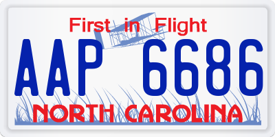 NC license plate AAP6686