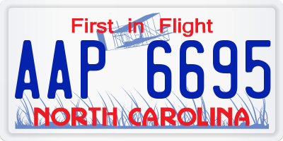 NC license plate AAP6695