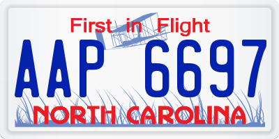 NC license plate AAP6697