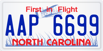 NC license plate AAP6699