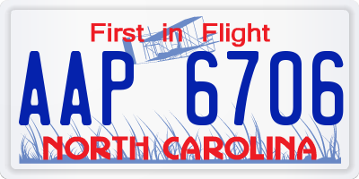 NC license plate AAP6706