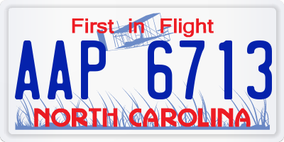 NC license plate AAP6713