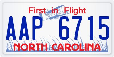 NC license plate AAP6715