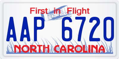 NC license plate AAP6720